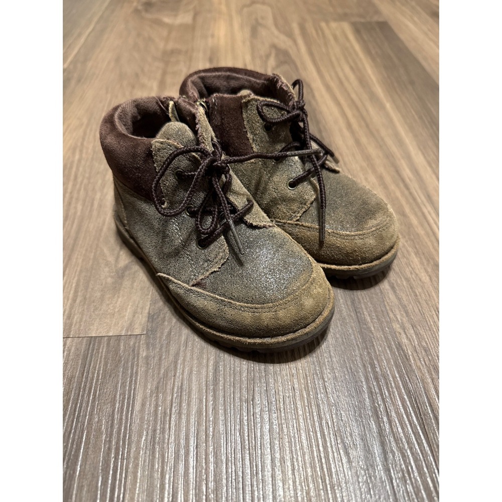 Ugg Neumel Desert lil Boot -‎ Kids Size 9 Leather Lace Up Zipper Brown Outdoor